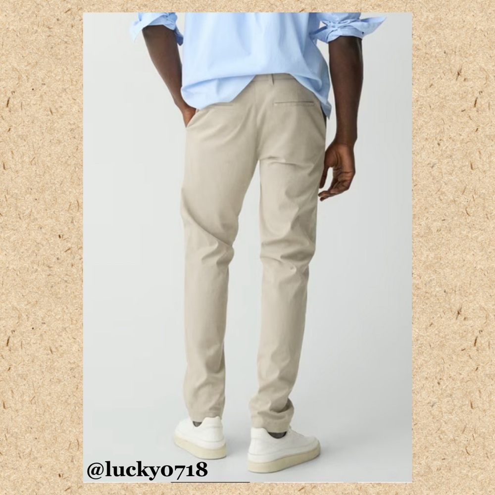 Theory Men’s Zaine Pant in Stretch Cotton in Khaki Tan Sz 36 - Picture 2 of 7